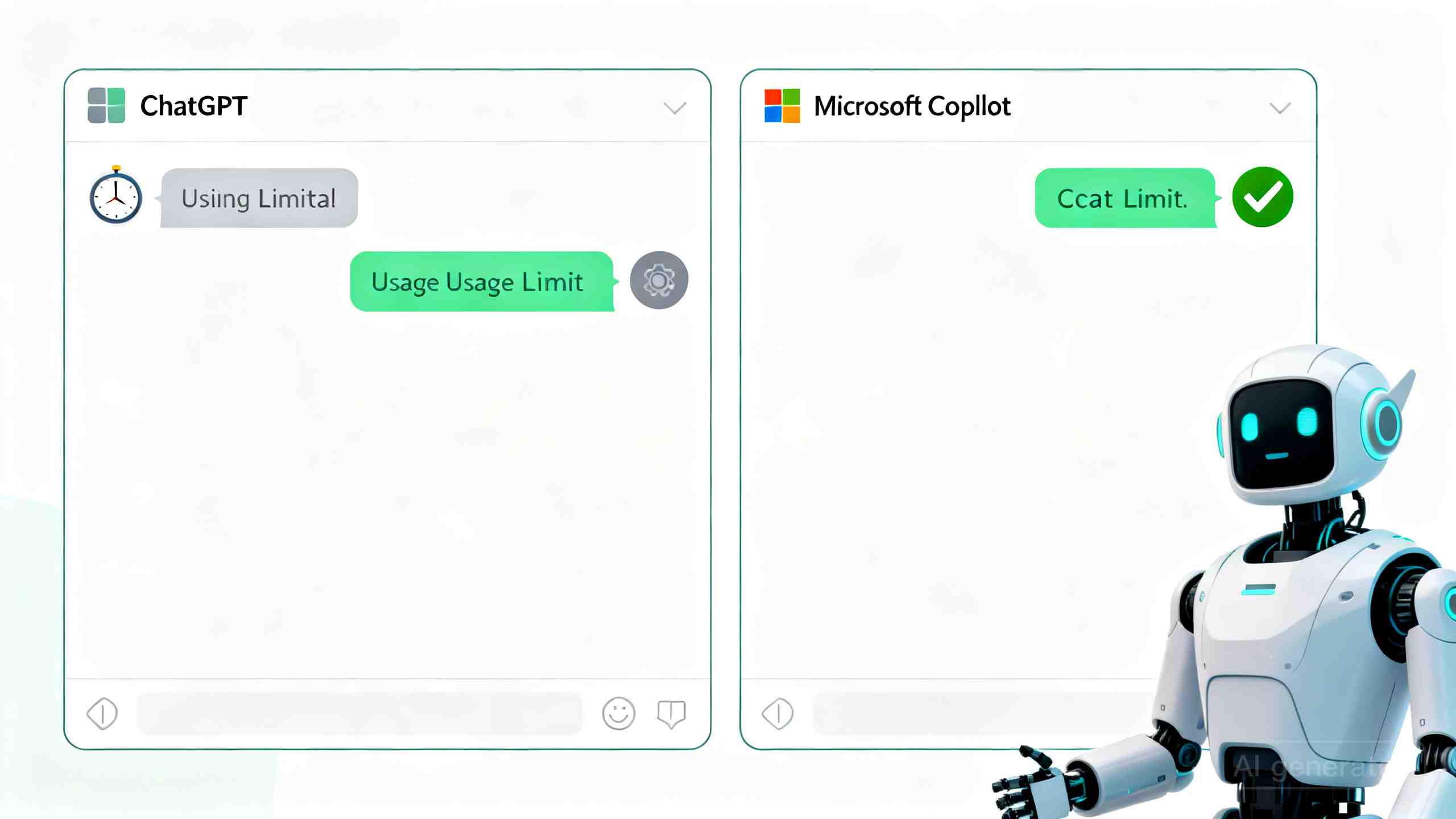 ChatGPT官方免费版限制与Microsoft Copilot免费使用GPT-4对比图
